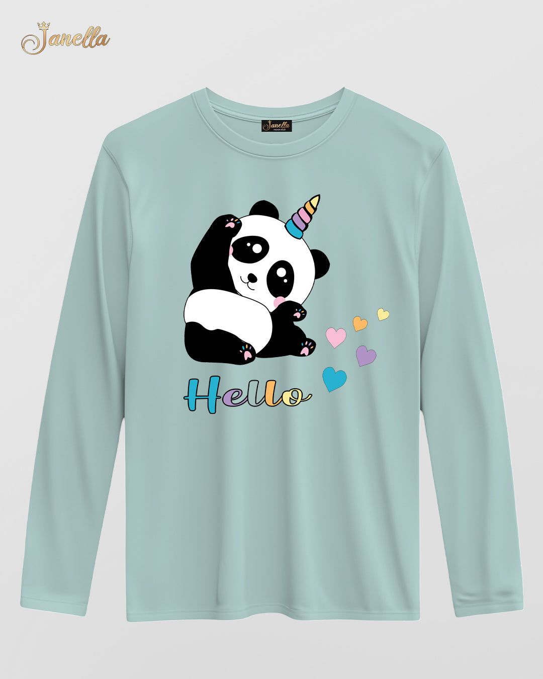 Hello Panda - تيشيرت قطن كم