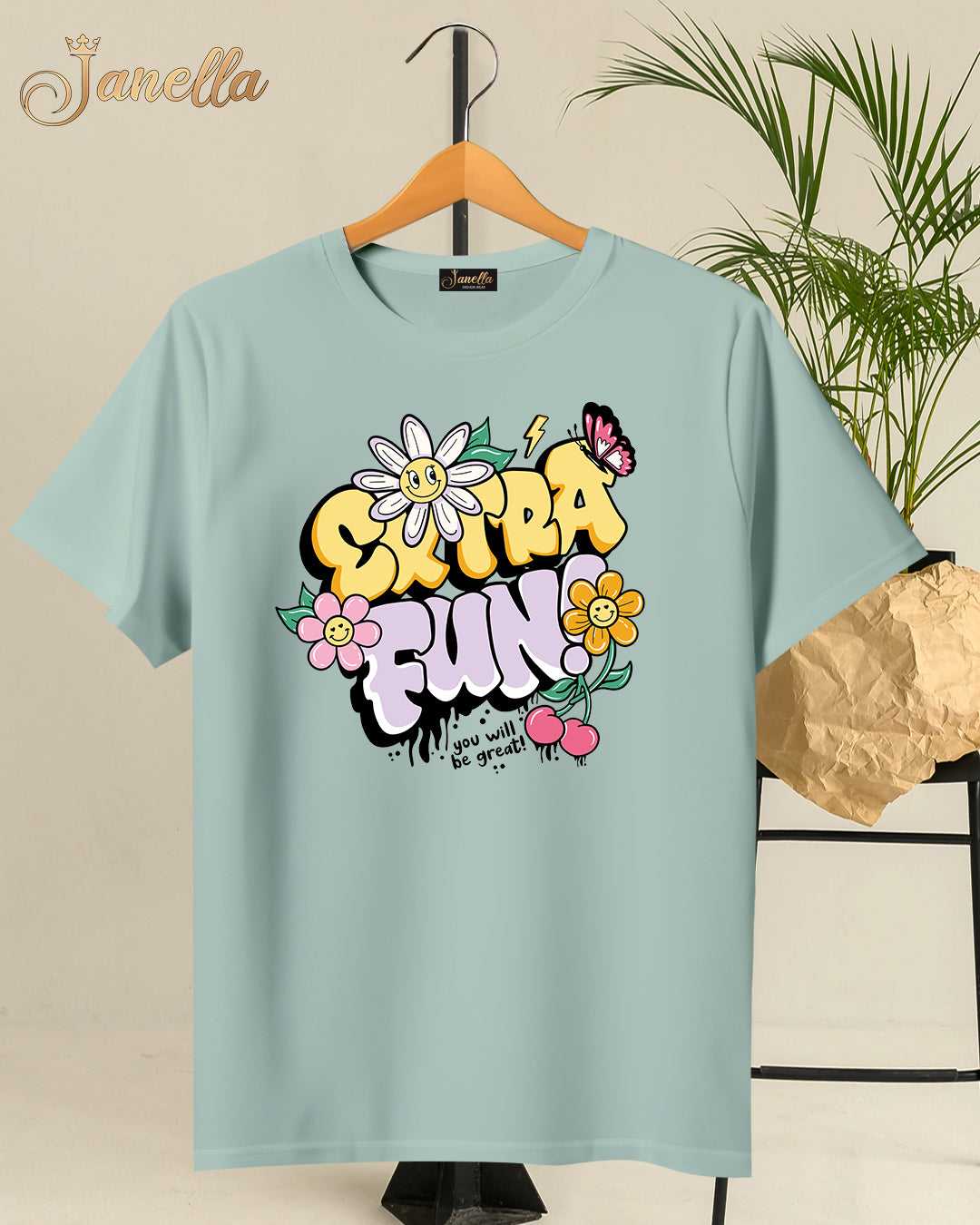 FUN - تيشيرت قطن اللوان متعددة