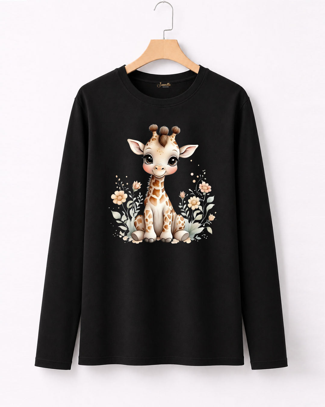 Cute Giraffe - تيشيرت قطن كم