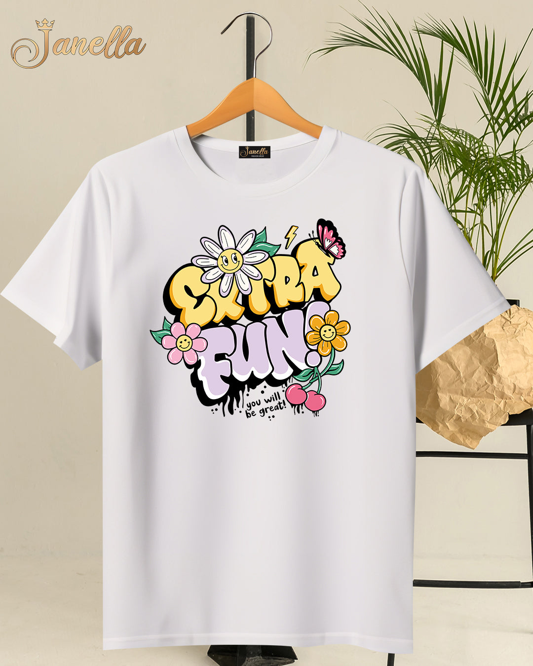 FUN - تيشيرت قطن اللوان متعددة