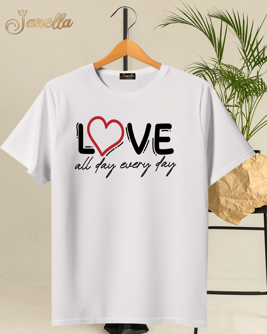 Love - تيشيرت قطن اللوان متعددة