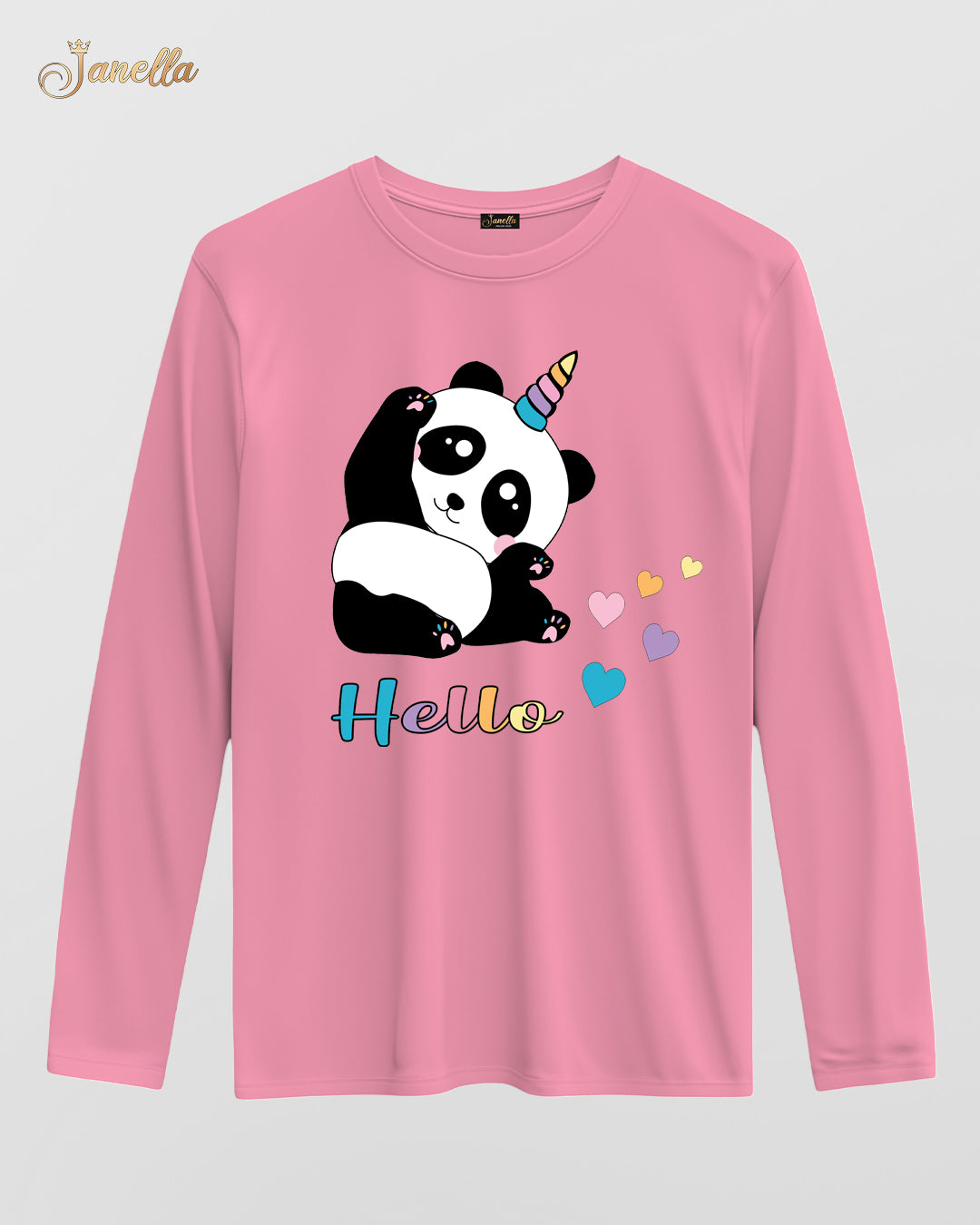 Hello Panda - تيشيرت قطن كم