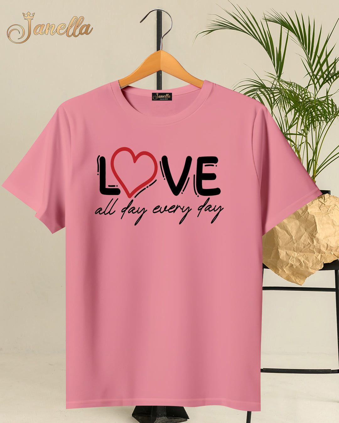 Love - تيشيرت قطن اللوان متعددة