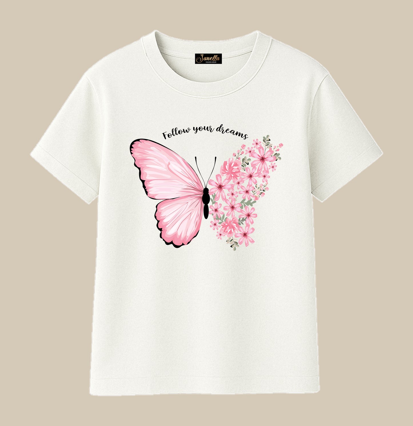 Butterfly - تيشيرت قطن اللوان متعددة