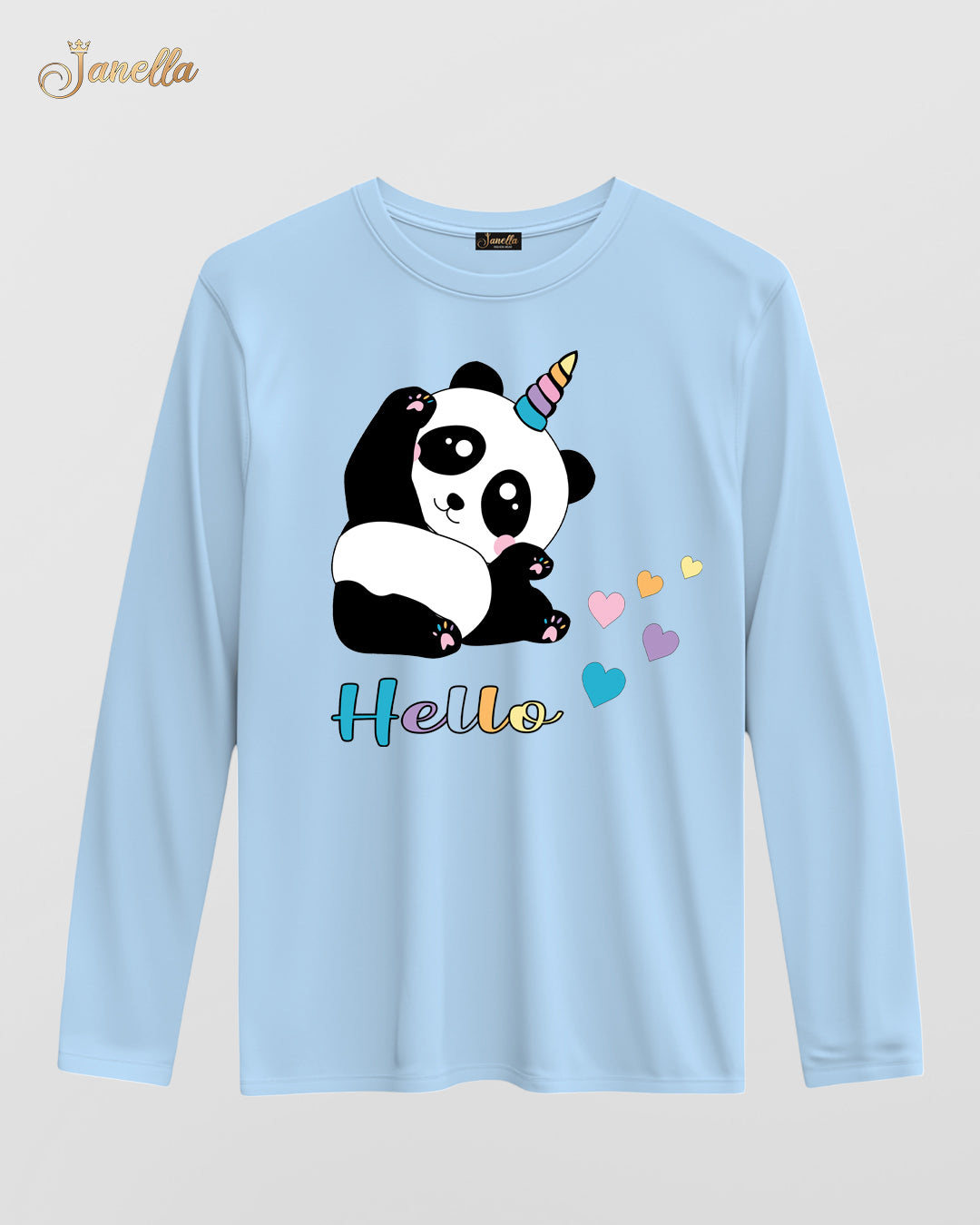 Hello Panda - تيشيرت قطن كم