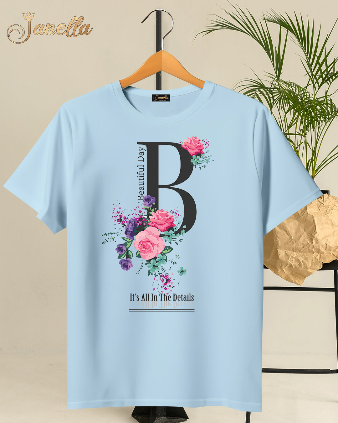 BEAUTIFUL DAY - تيشيرت قطن اللوان متعددة
