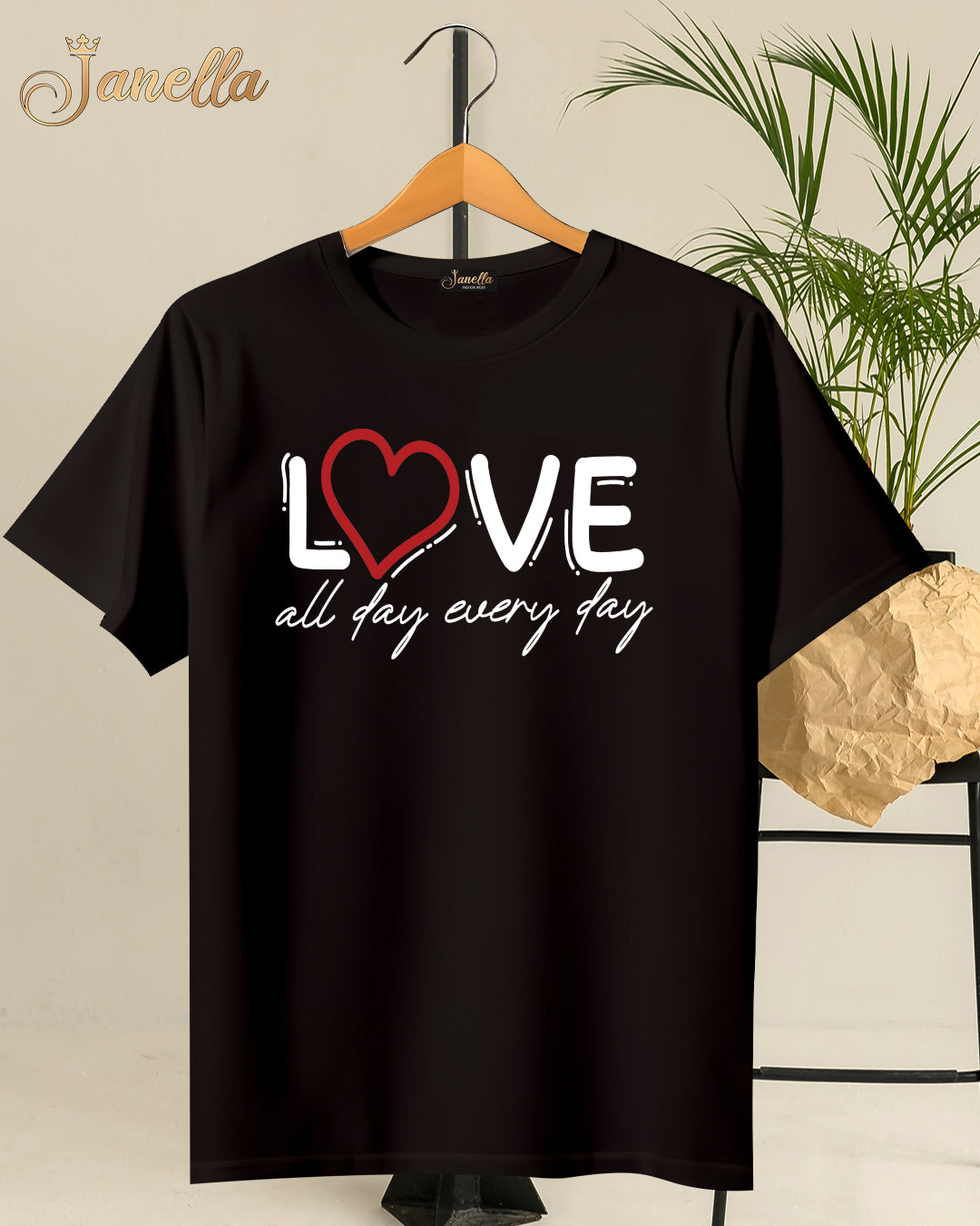Love - تيشيرت قطن اللوان متعددة