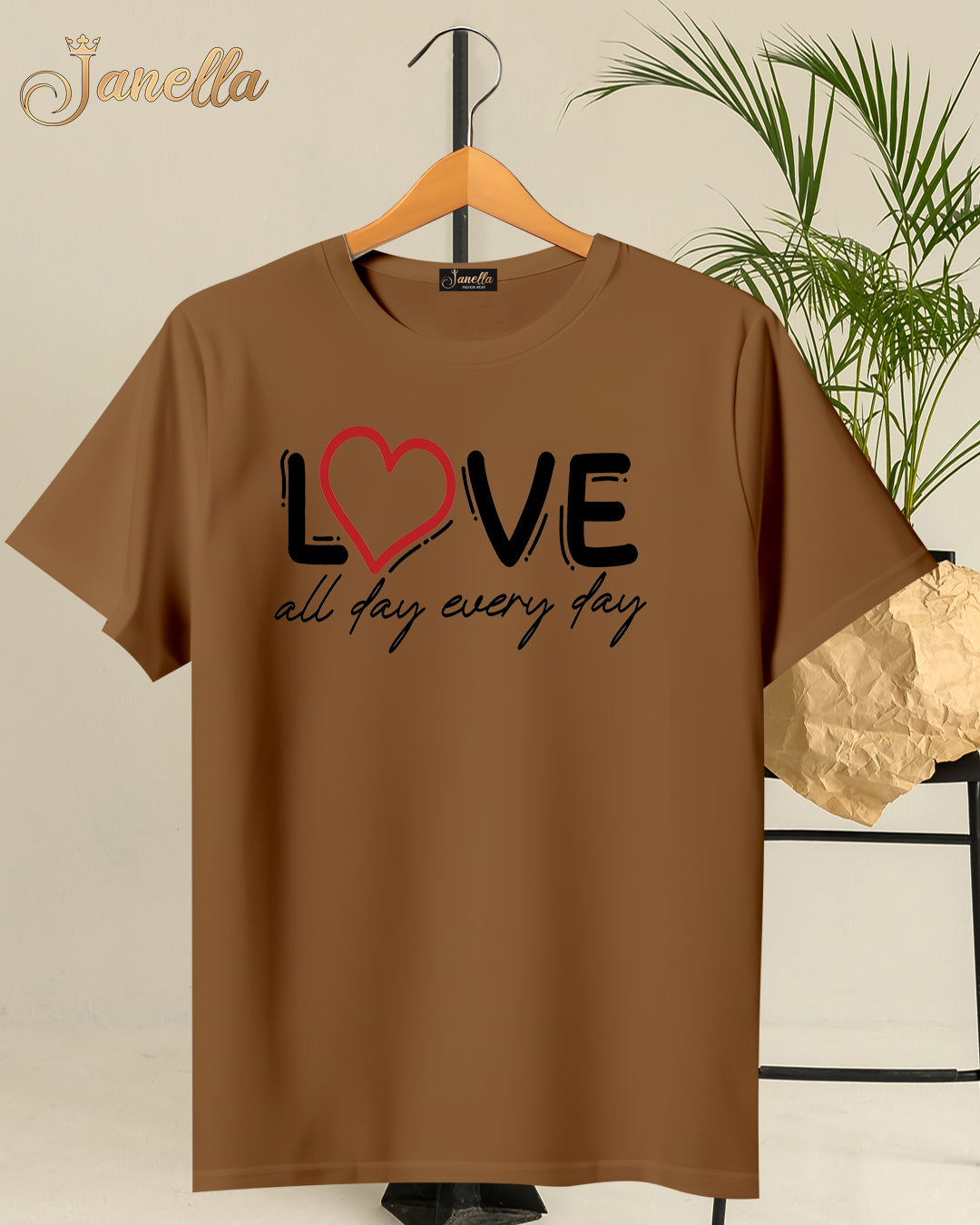 Love - تيشيرت قطن اللوان متعددة
