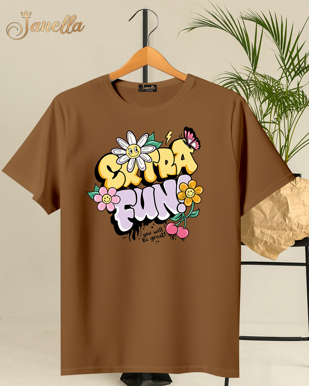 FUN - تيشيرت قطن اللوان متعددة