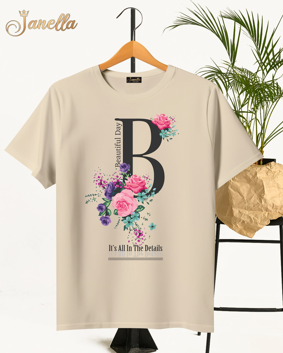 BEAUTIFUL DAY - تيشيرت قطن اللوان متعددة