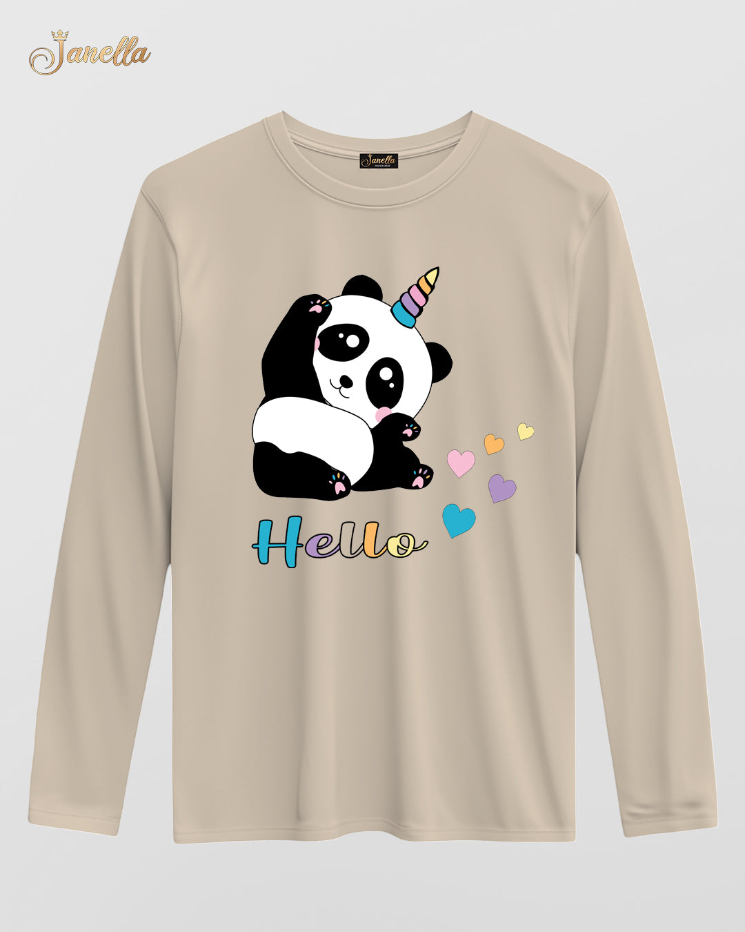 Hello Panda - تيشيرت قطن كم