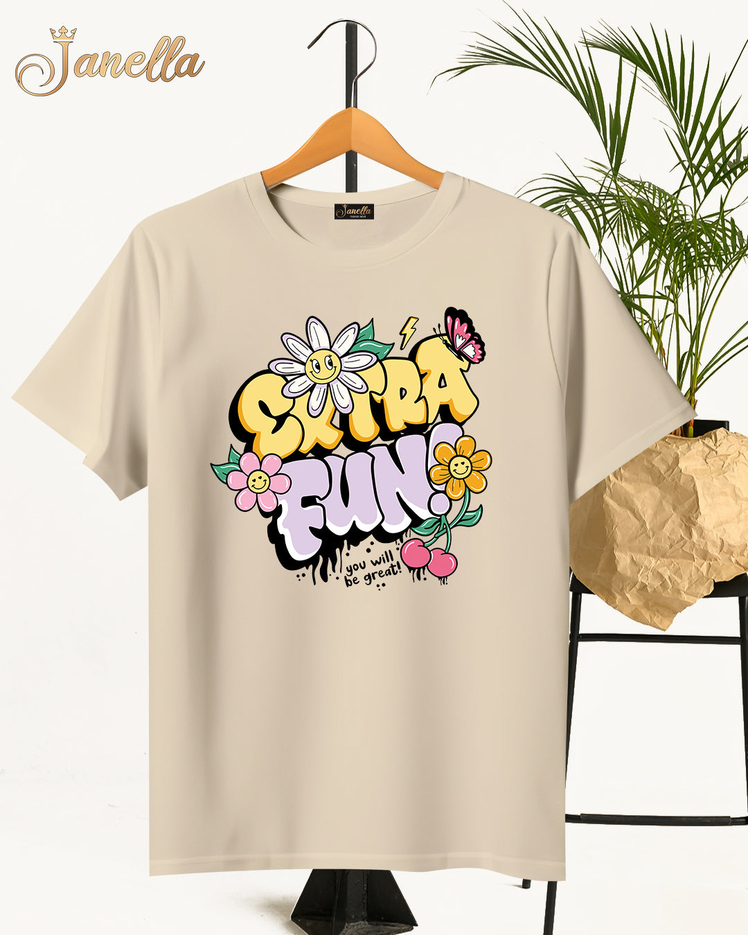 FUN - تيشيرت قطن اللوان متعددة