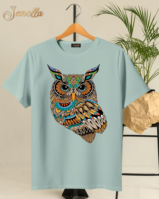 OWL - تيشيرت قطن اللوان متعددة