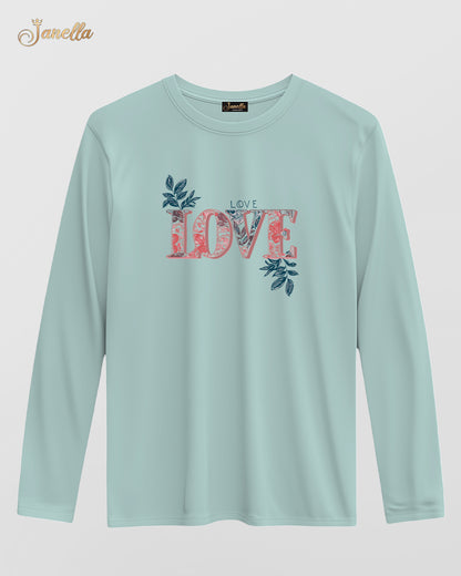 LOVE Love - تيشيرت قطن كم