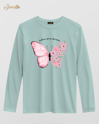 Butterfly - تيشيرت قطن كم