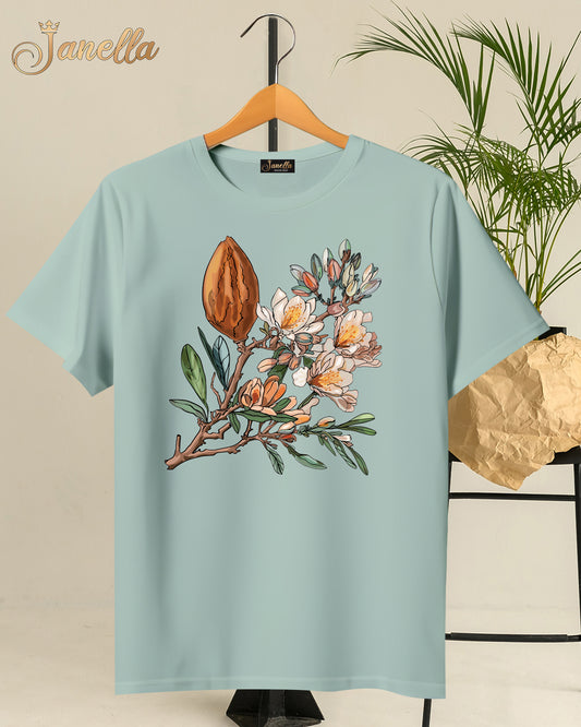 Flowers - تيشيرت قطن اللوان متعددة