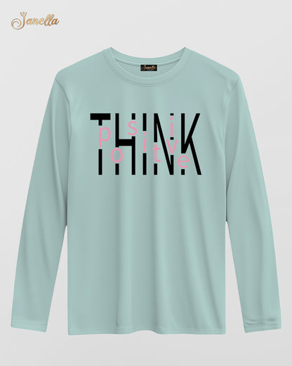Think Positive - تيشيرت قطن كم