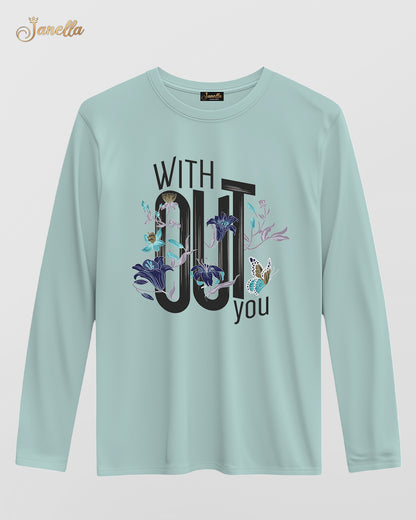Without you - تيشيرت قطن كم