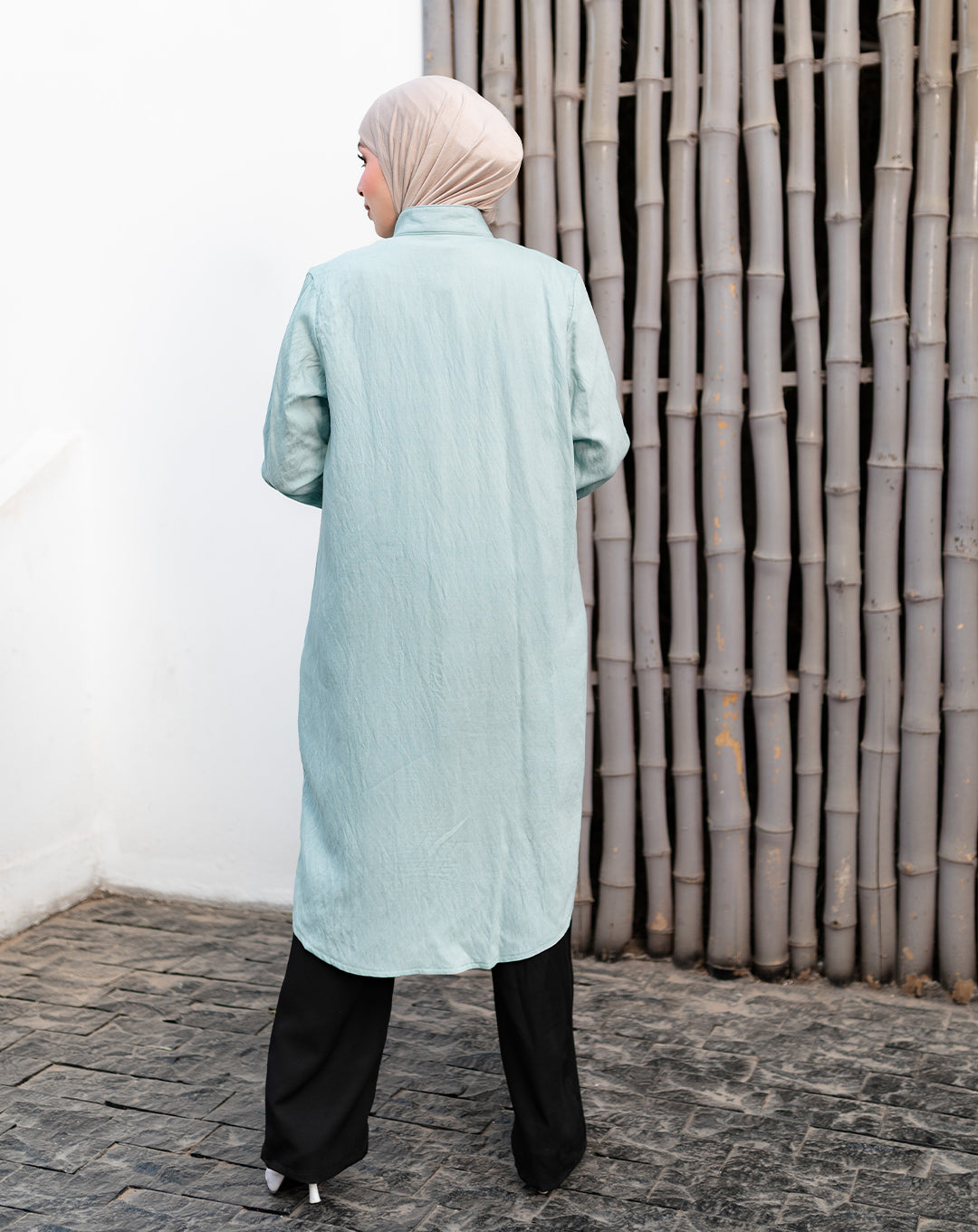 تونيك كتان سادة – لون منت جرين