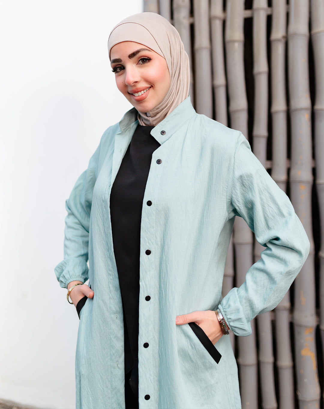 تونيك كتان سادة – لون منت جرين