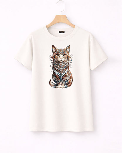 Cat - تيشيرت قطن نص كم