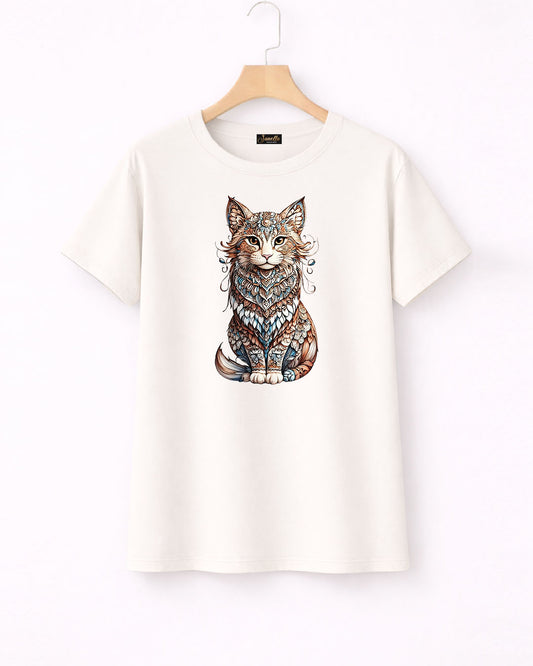 Cat - تيشيرت قطن نص كم