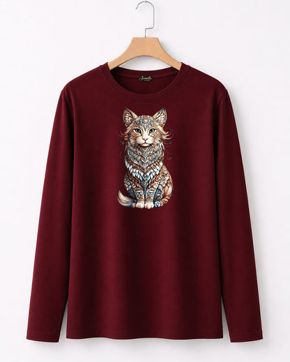 Cat - تيشيرت قطن كم