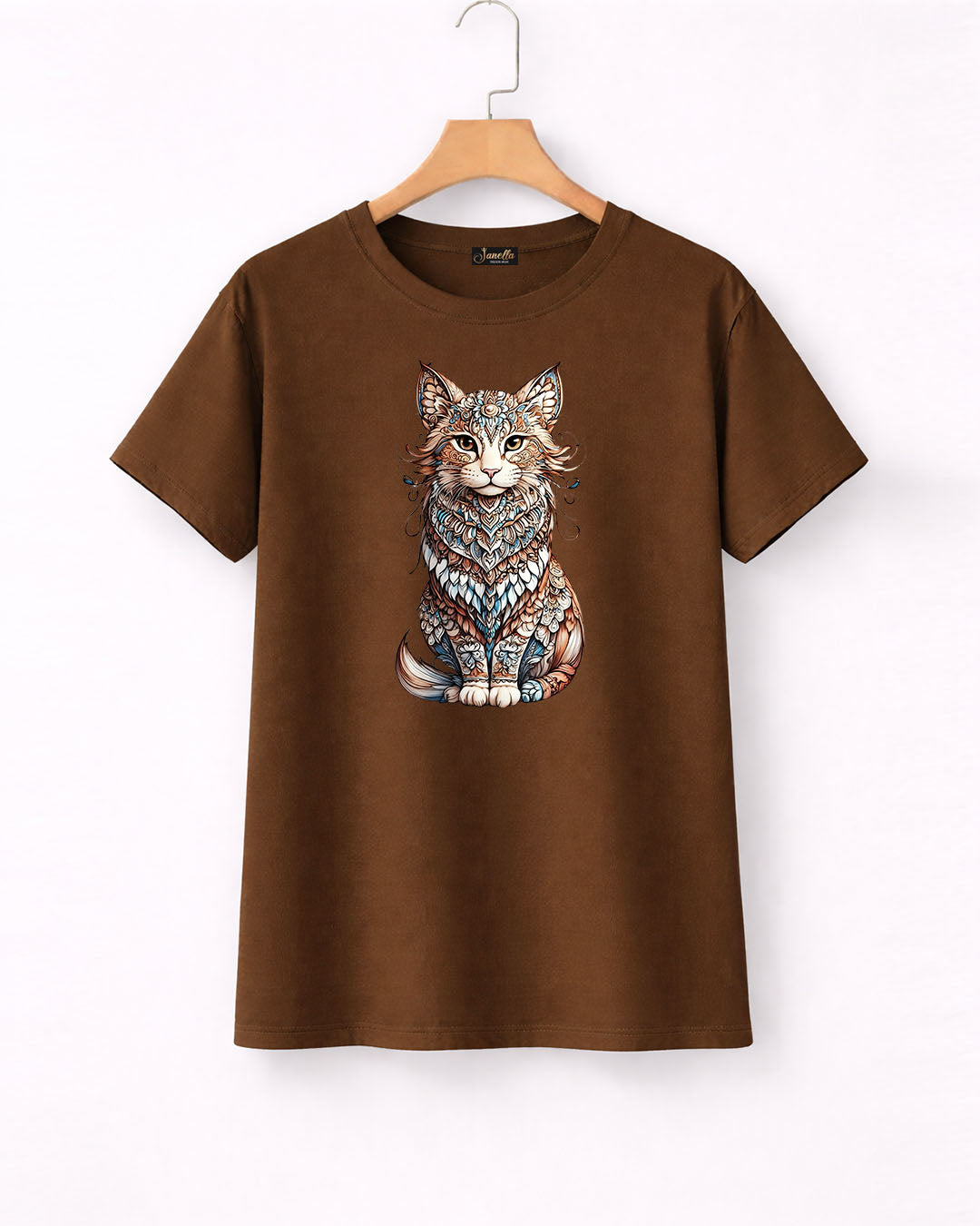 Cat - تيشيرت قطن نص كم