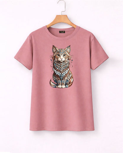 Cat - تيشيرت قطن نص كم