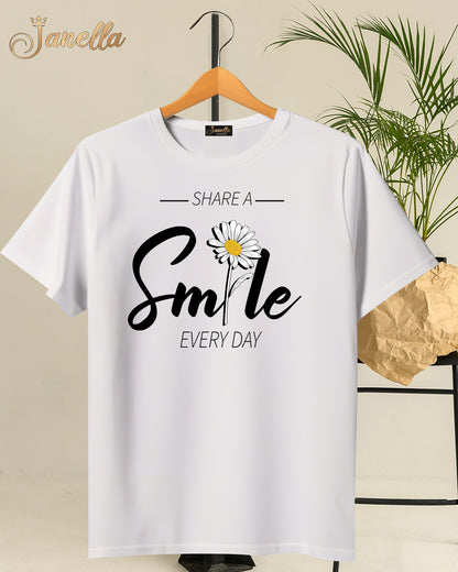 Smile - تيشيرت قطن اللوان متعددة