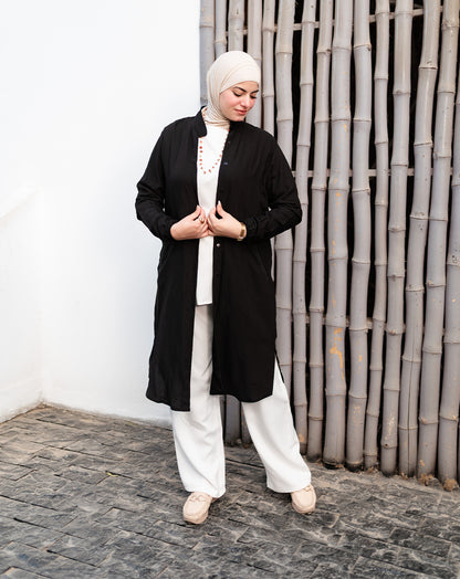 تونيك كتان سادة – لون اسود