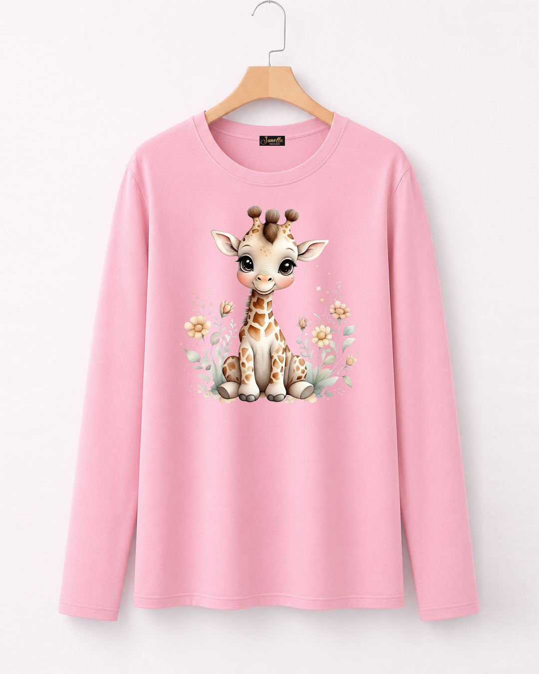 Cute Giraffe - تيشيرت قطن كم
