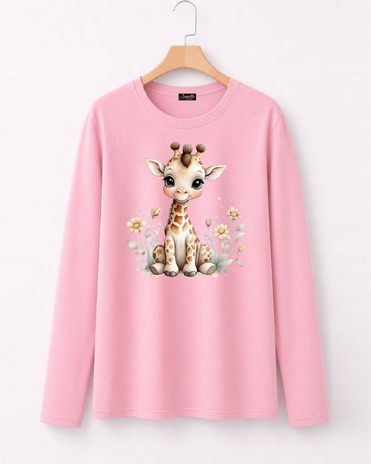 Cute Giraffe - تيشيرت قطن كم