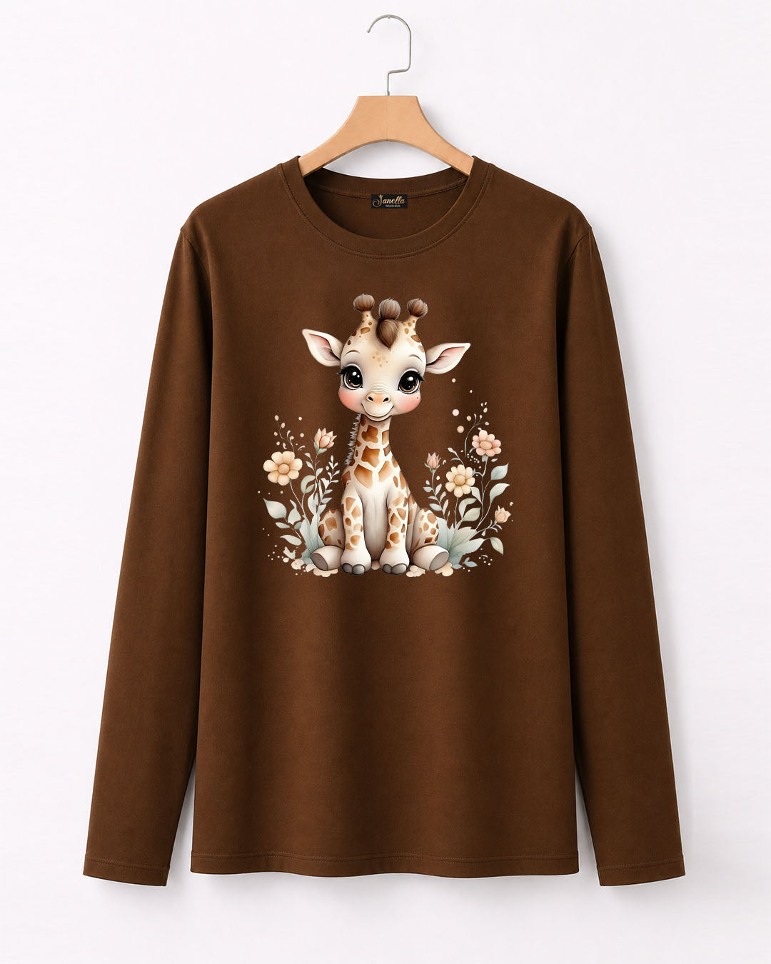 Cute Giraffe - تيشيرت قطن كم