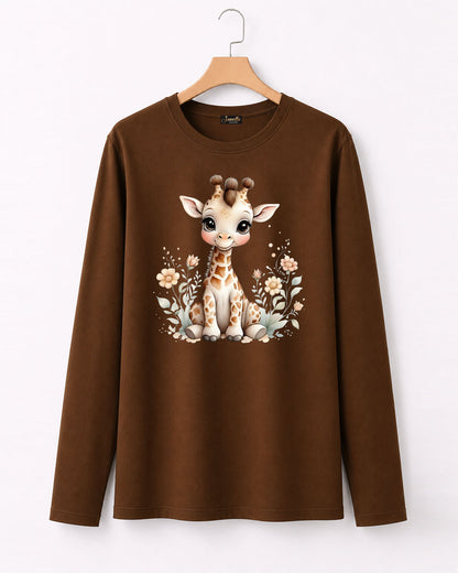 Cute Giraffe - تيشيرت قطن كم