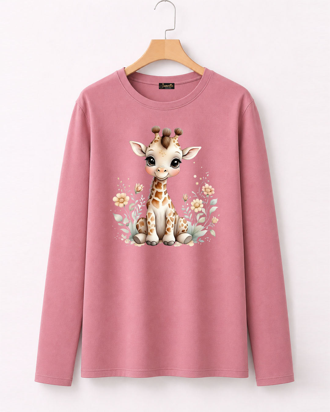 Cute Giraffe - تيشيرت قطن كم