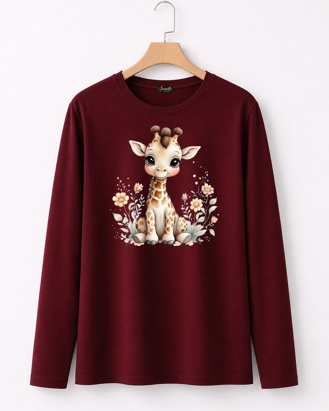 Cute Giraffe - تيشيرت قطن كم