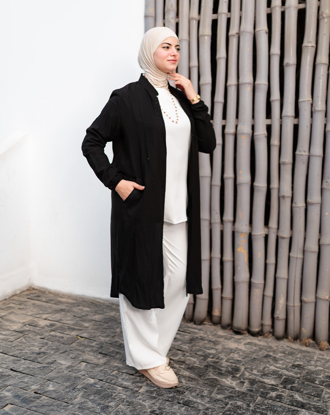 تونيك كتان سادة – لون اسود