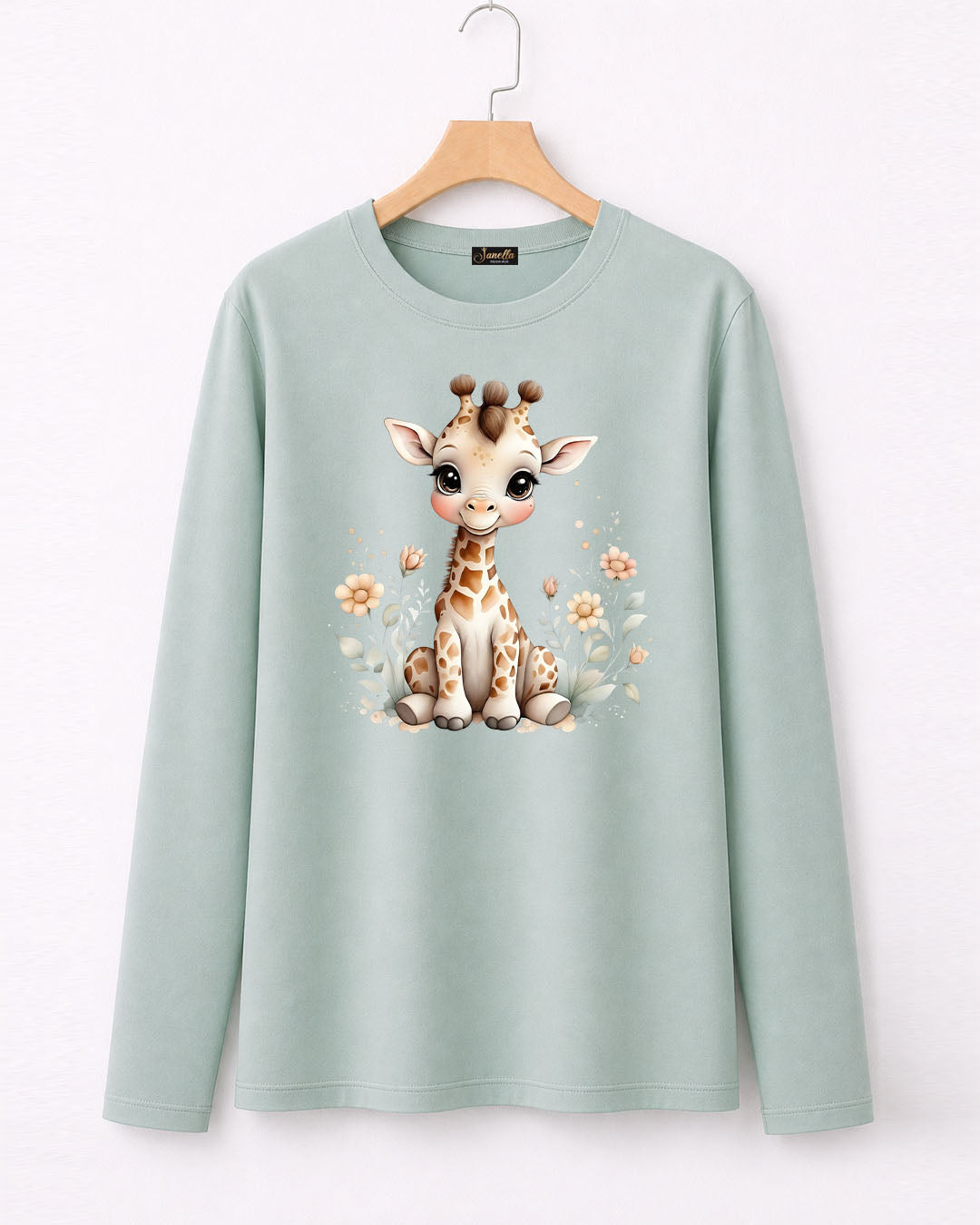 Cute Giraffe - تيشيرت قطن كم