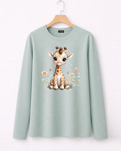 Cute Giraffe - تيشيرت قطن كم