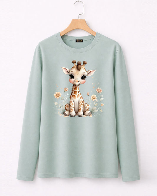 Cute Giraffe - تيشيرت قطن كم