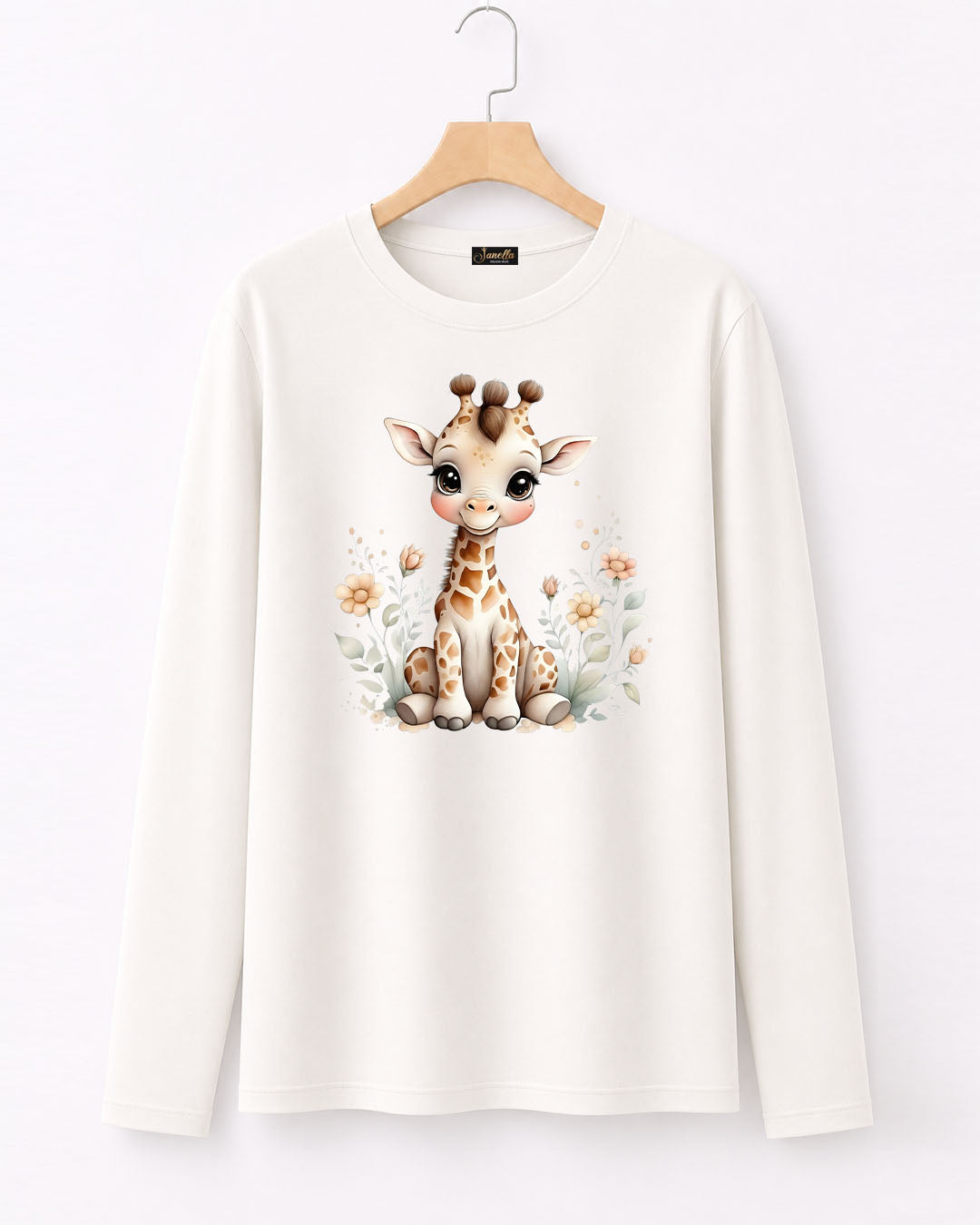 Cute Giraffe - تيشيرت قطن كم
