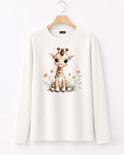 Cute Giraffe - تيشيرت قطن كم