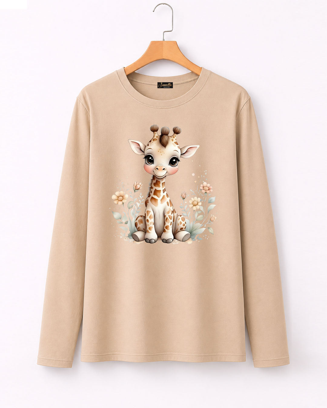 Cute Giraffe - تيشيرت قطن كم
