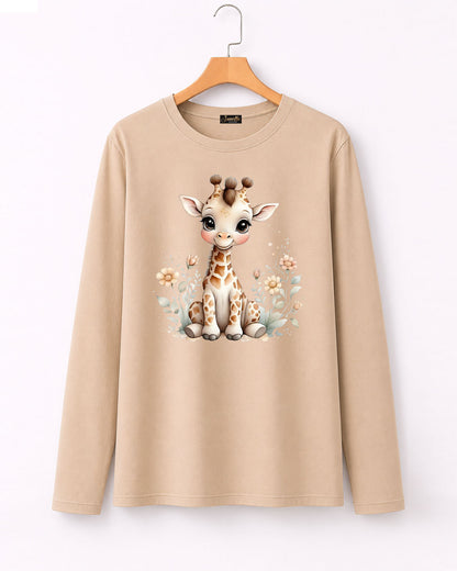 Cute Giraffe - تيشيرت قطن كم