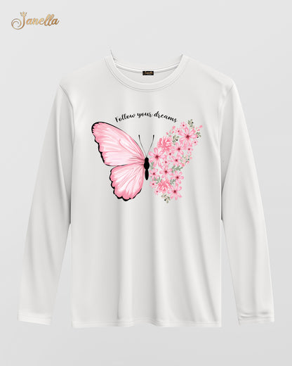 Butterfly - تيشيرت قطن كم