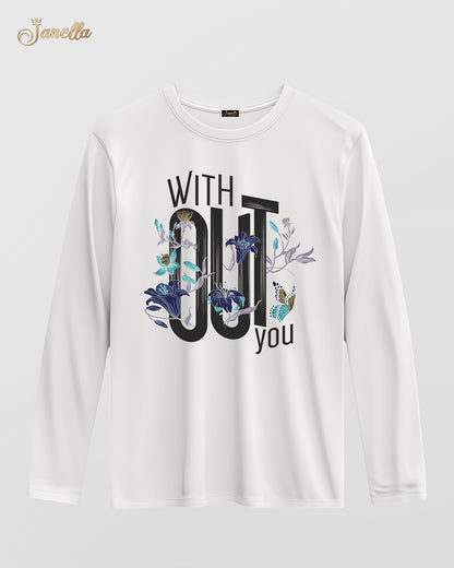 Without you - تيشيرت قطن كم