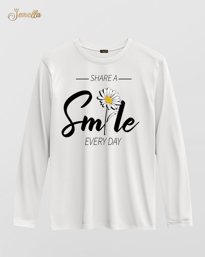 Smile - تيشيرت قطن كم