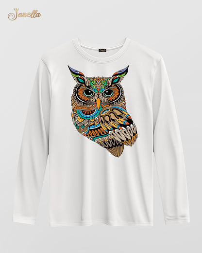 OWL - تيشيرت قطن كم