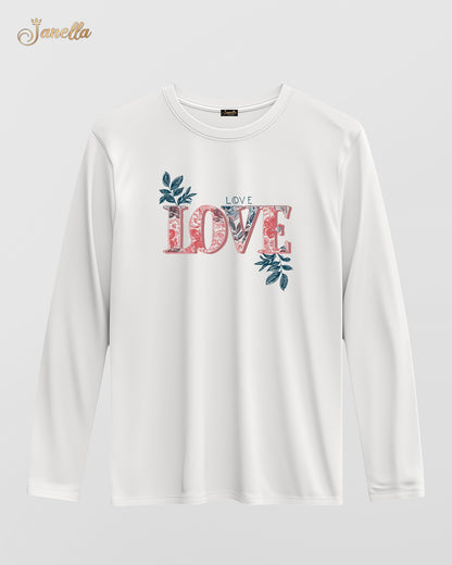LOVE Love - تيشيرت قطن كم